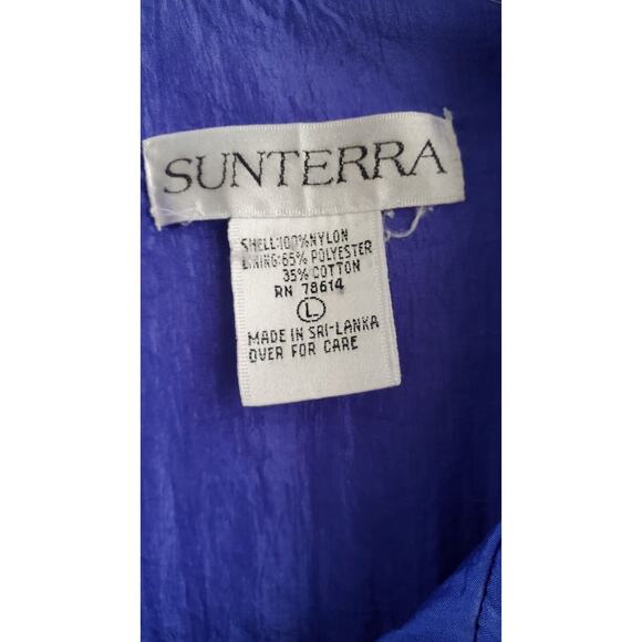 VTG Sunterra Windbreaker Jacket Womens L Totally 80s Block Muliti Blue Color - Picture 4 of 4